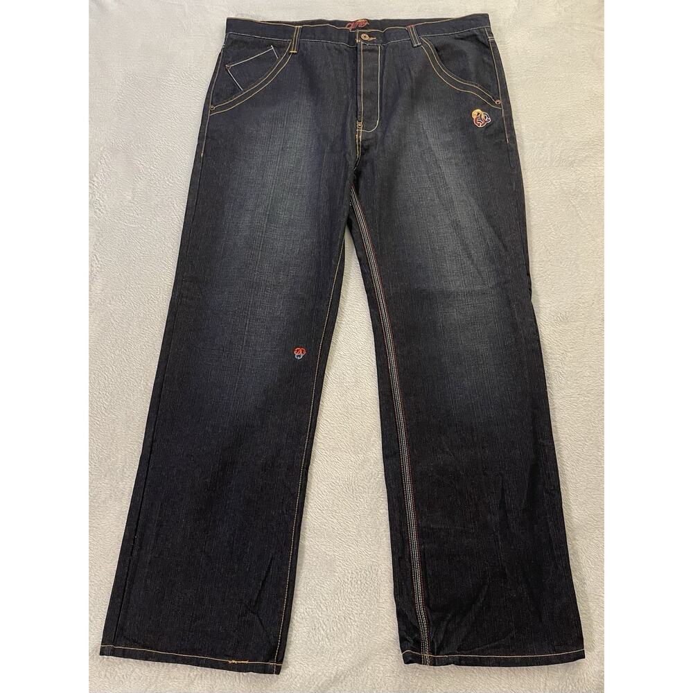 Vintage Gino Green Global Y2K Dark Blue Button-Fly Denim Jeans Size 42 New